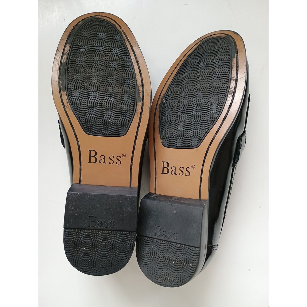 Bass Leather Grammer Kiltie Tassel Black Slip On Loafer Casual Shoe Mens 8 M - Picture 8 of 9